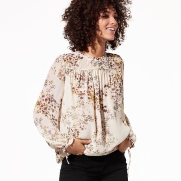 Aritzia Tops - Aritzia Wilfred Yellow Floral Blouse
